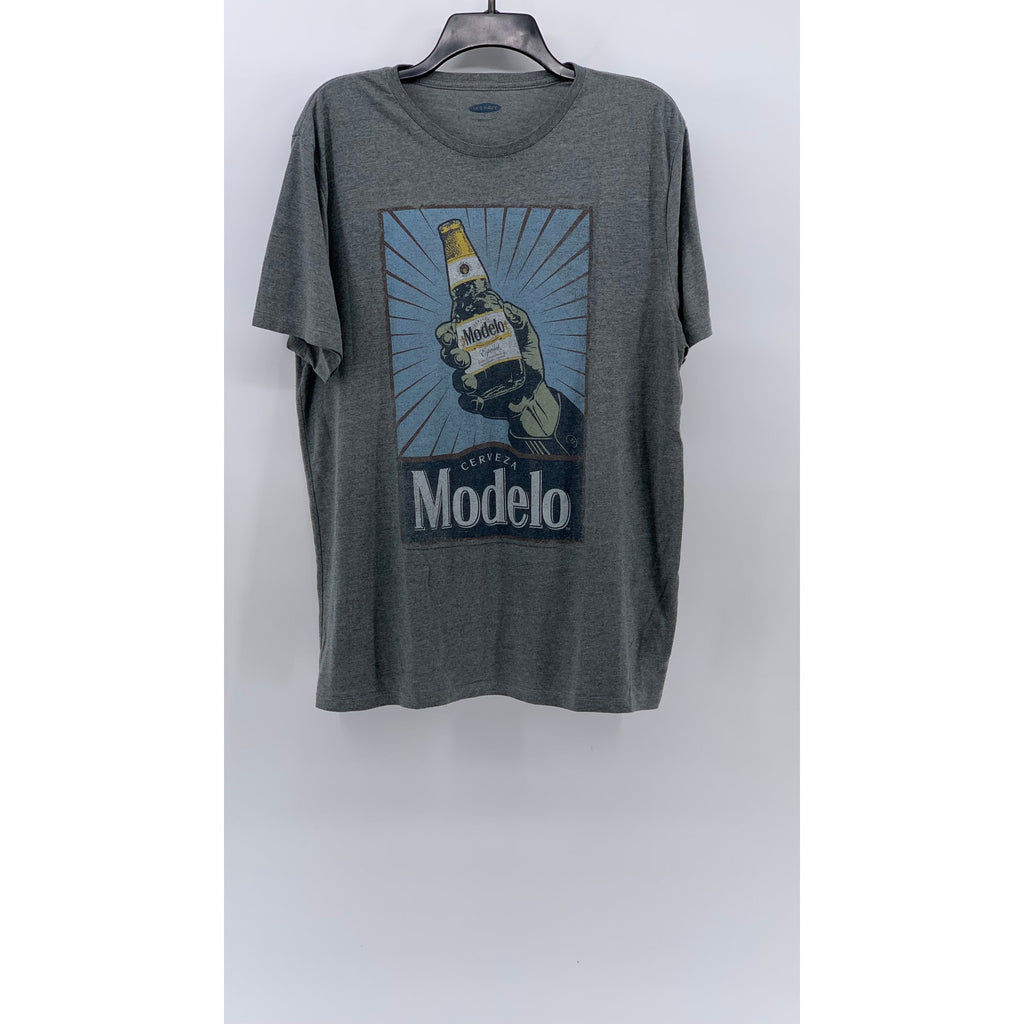 OLD NAVY Men's Heather Gray Modelo Graphic Crewneck Short Sleeve T-Shirt SZ L