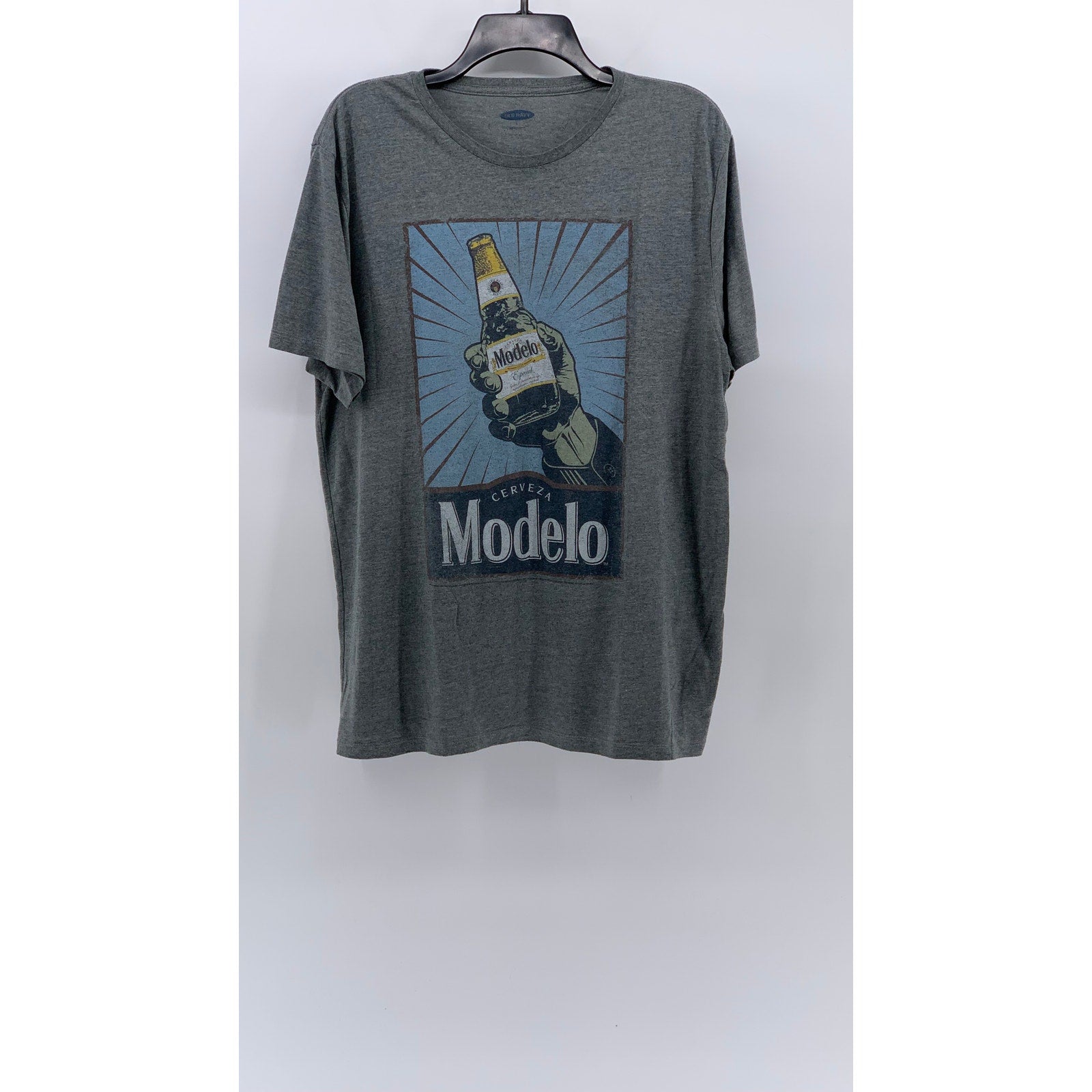 OLD NAVY Men's Heather Gray Modelo Graphic Crewneck Short Sleeve T-Shirt SZ L