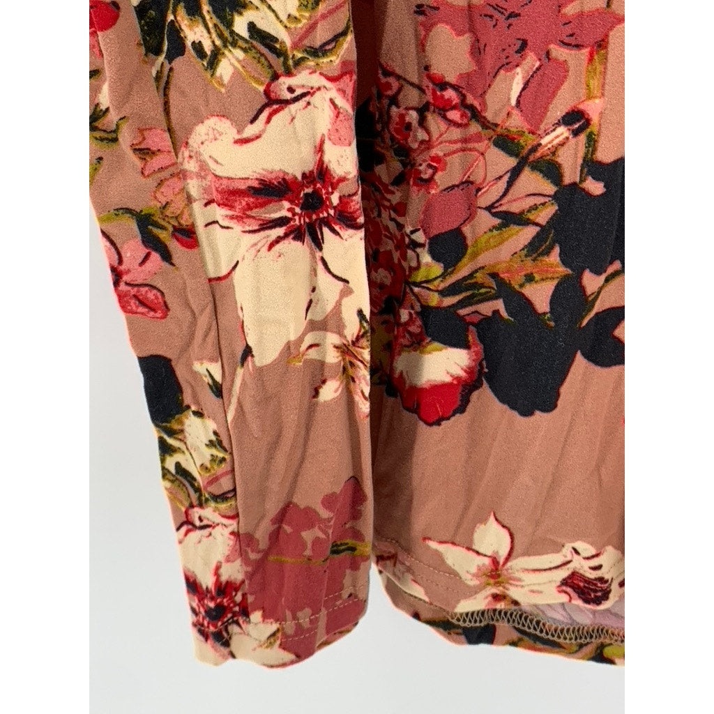 ROGUE COLLECTION Women's Plus Salmon Pink Floral Mini Dress SZ 3X