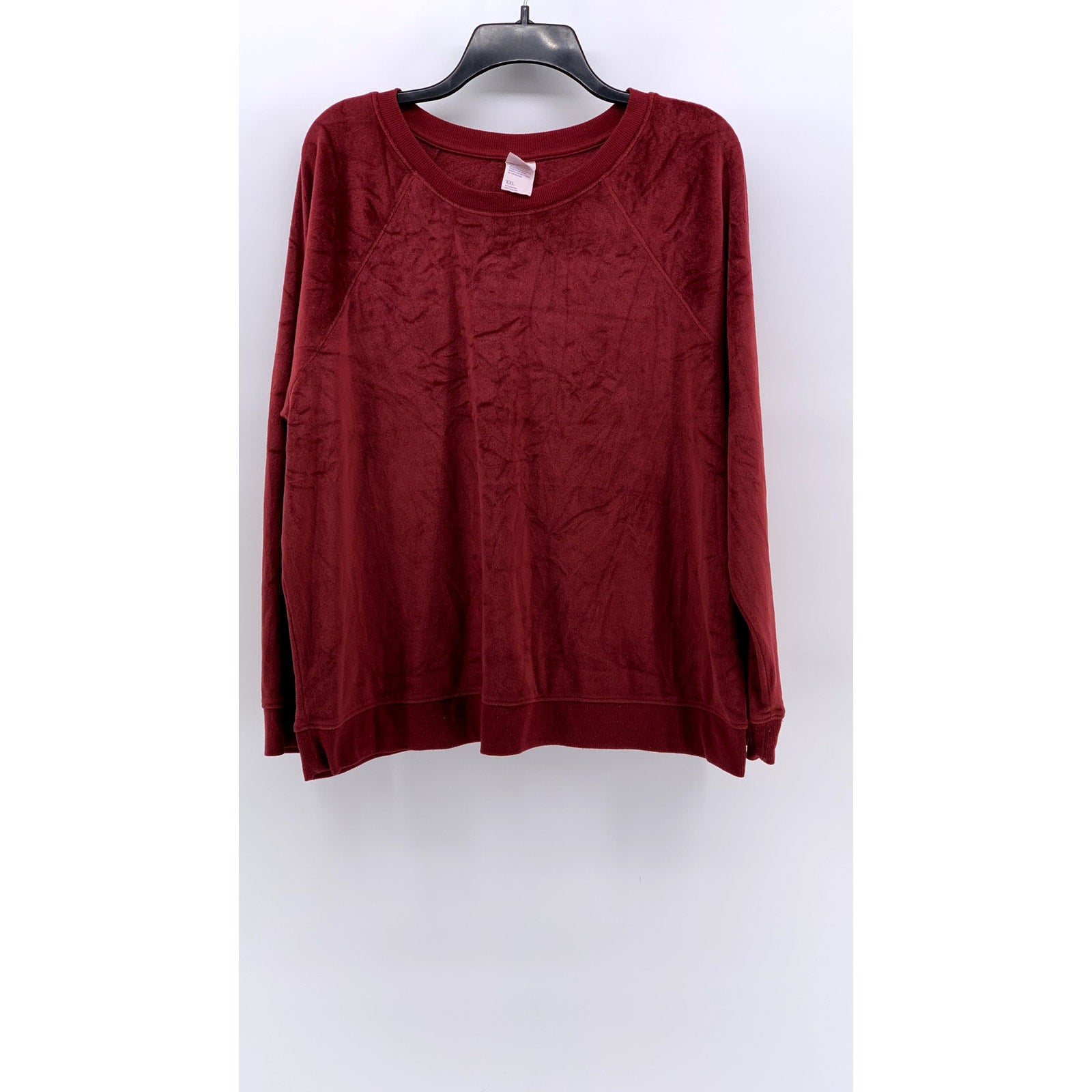 STARS ABOVE Women's Burgundy Velour Crewneck Sweater SZ 2XL