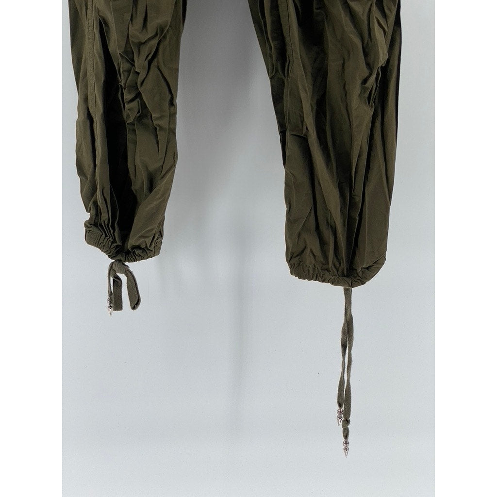 CHILLCHES Women's Olive Green Drawstring Pull-On Jogger Pant SZ M