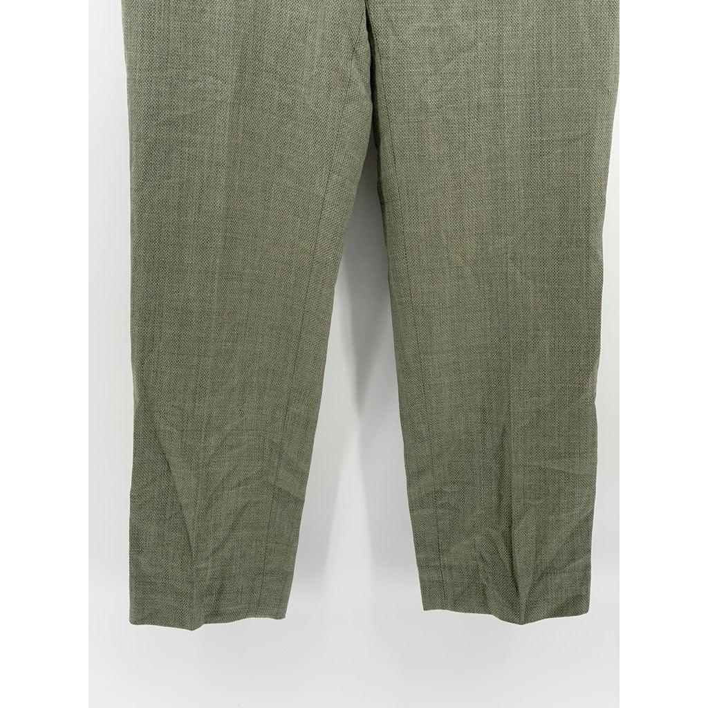 PROPER CLOTH Men's Sage Green Stretch Wool & Linen Twill Dress Pant SZ 34