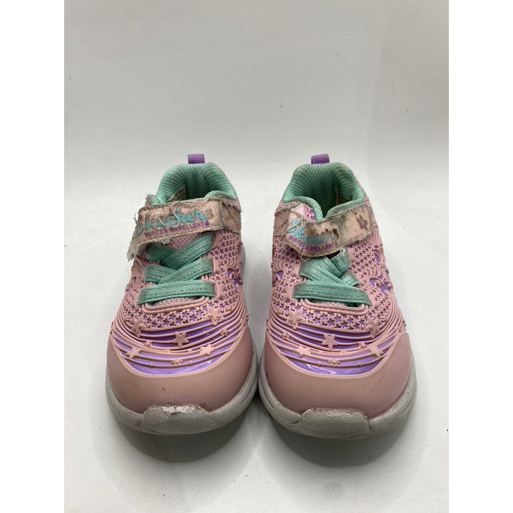 SKECHERS Toddler Girls' Pink-Purple Jumpster-Mighty Wanderer Sneakers SZ 5
