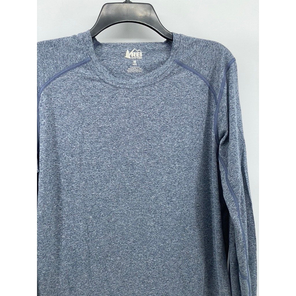 REI CO.OP Men's Heather Blue Crewneck Long Sleeve Active T-Shirt SZ M