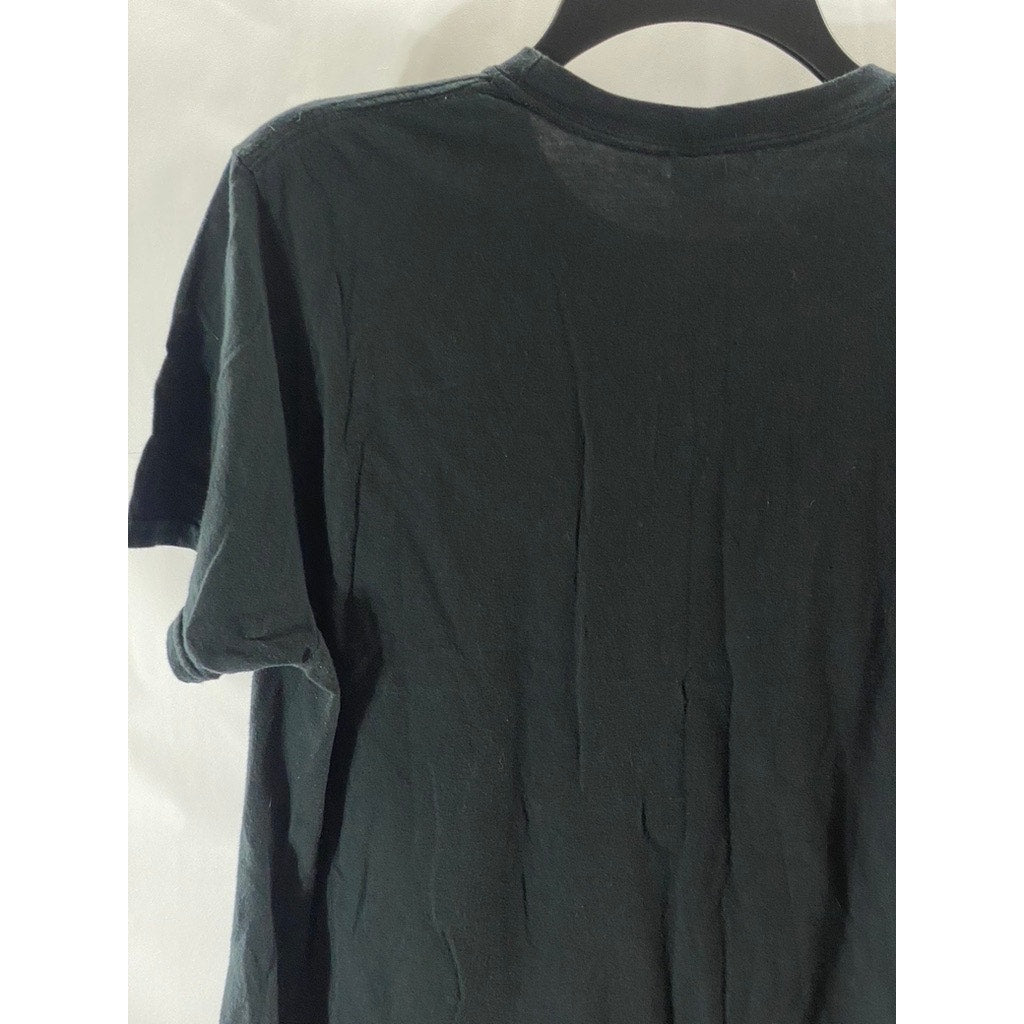 GILDAN Women's Black Graphic Crewneck Short Sleeve T-Shirt SZ M