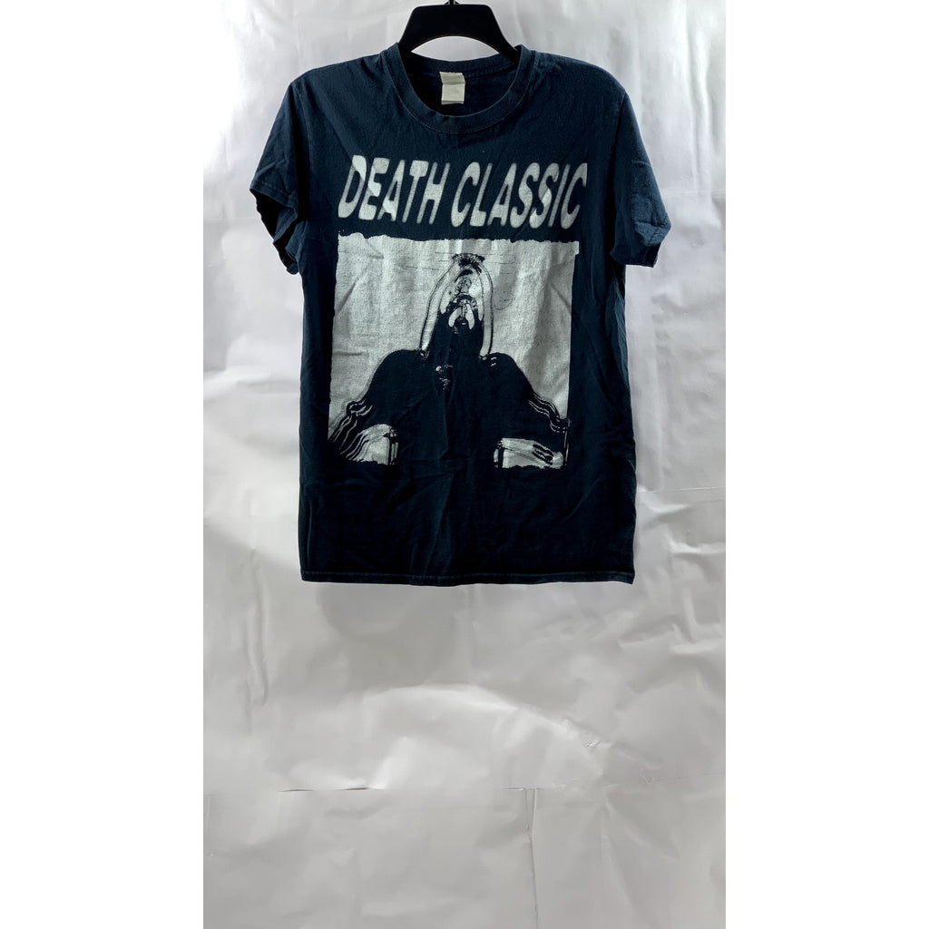 GILDAN Men's Navy Blue Crewneck Graphic Heavy Cotton Short Sleeve T-Shirt SZ S