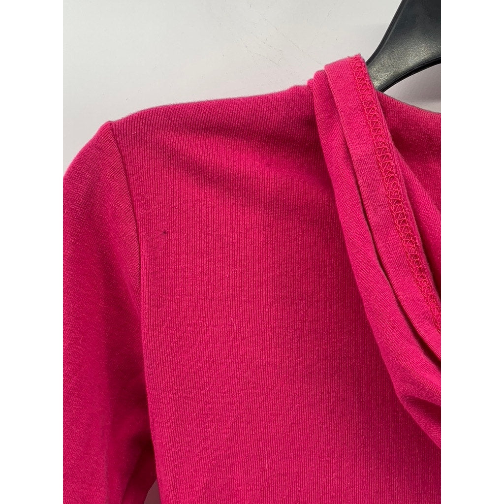 DILLIGAF By BOHICA HILL Women's Fuchsia Logo Zip-Up Hoodie SZ S