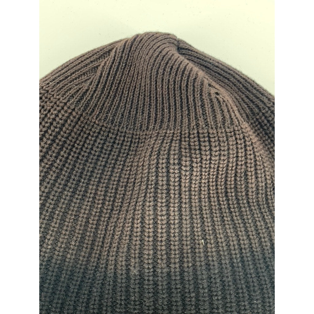 THE NEW YORK TIMES Men's Black-Bleached Rib Knit Cuffed Short Beanie SZ OS