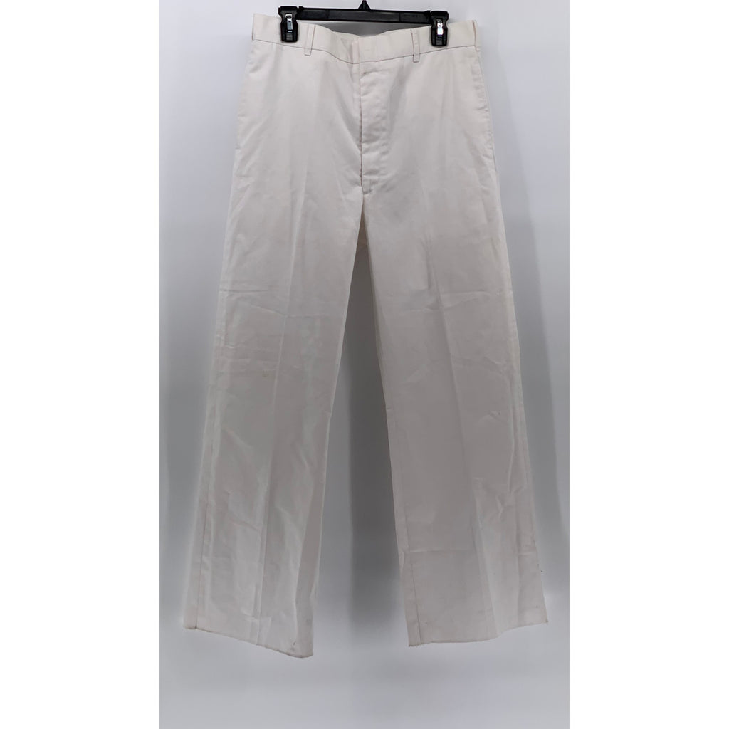 DSCP BY BREMEN BOWDON Men's White Solid Regular-Fit Wide-Leg Pants SZ 34