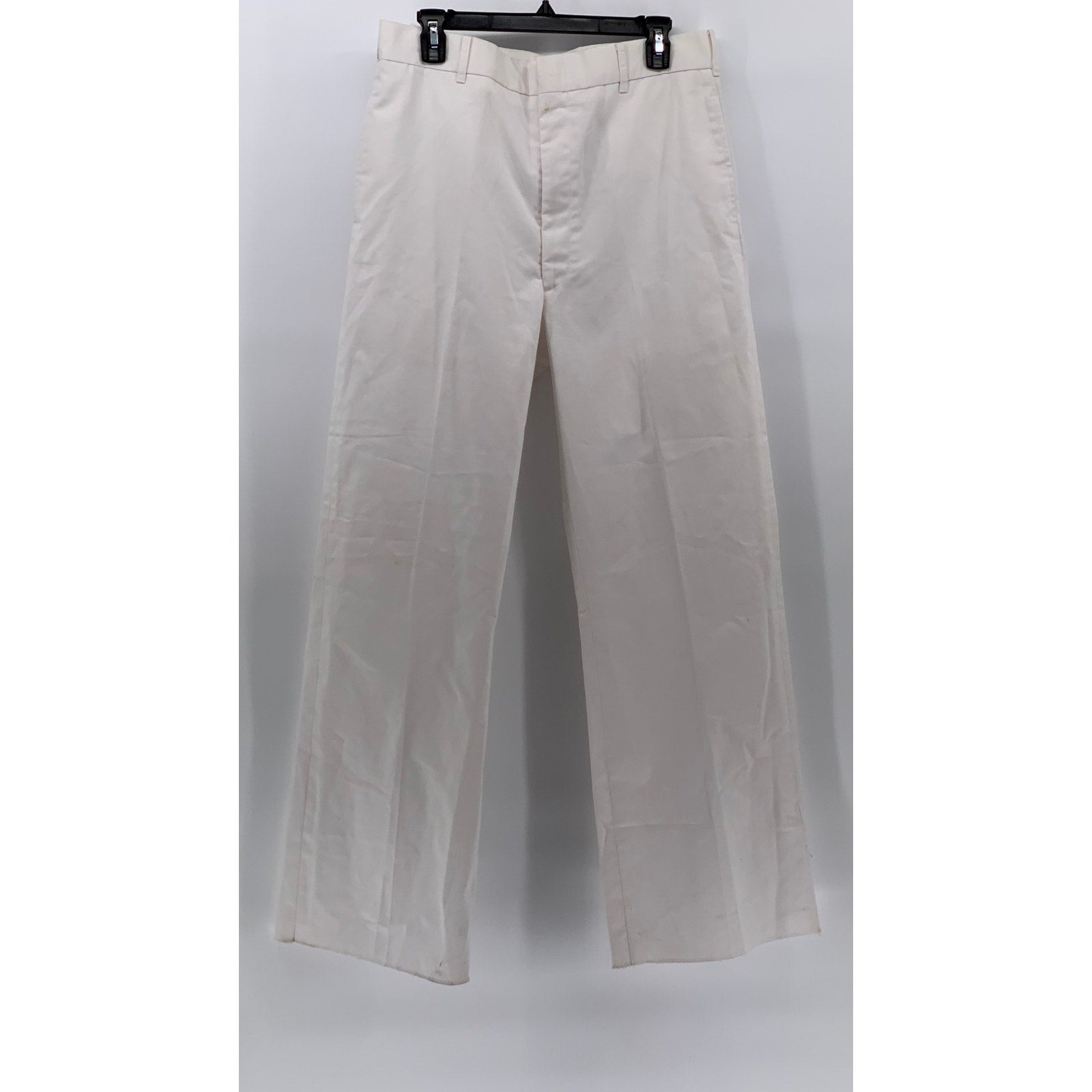 DSCP BY BREMEN BOWDON Men's White Solid Regular-Fit Wide-Leg Pants SZ 34