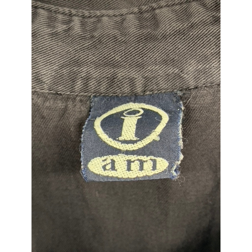 I AM Women's Vintage Black Button-Up Sleeveless Oversized Top SZ M