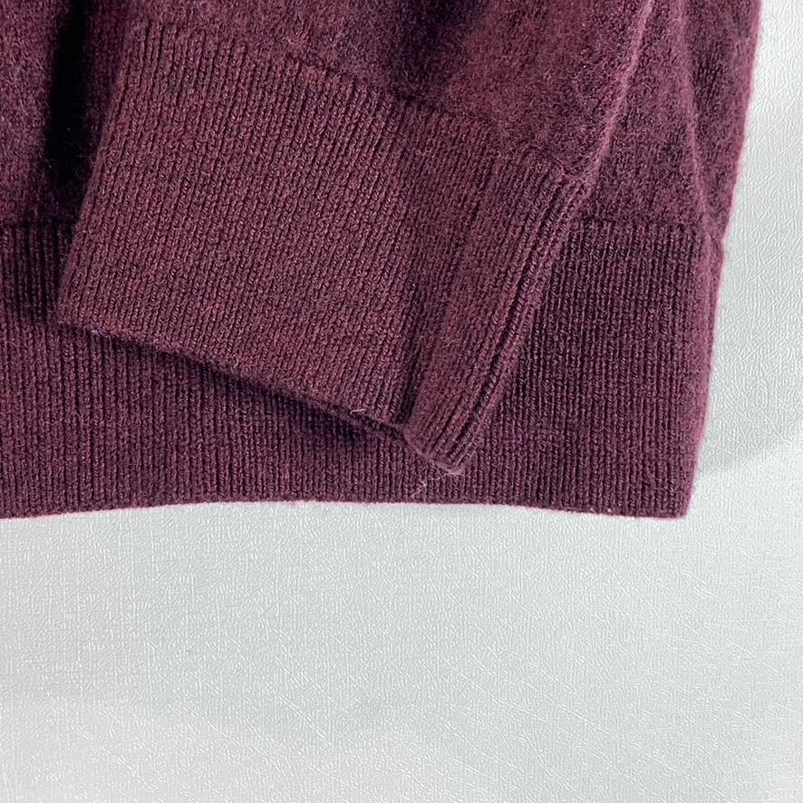 HART SCHAFFNEER MARX Men's Burgundy Extra Fine Merino Wool Crewneck Sweater SZ L
