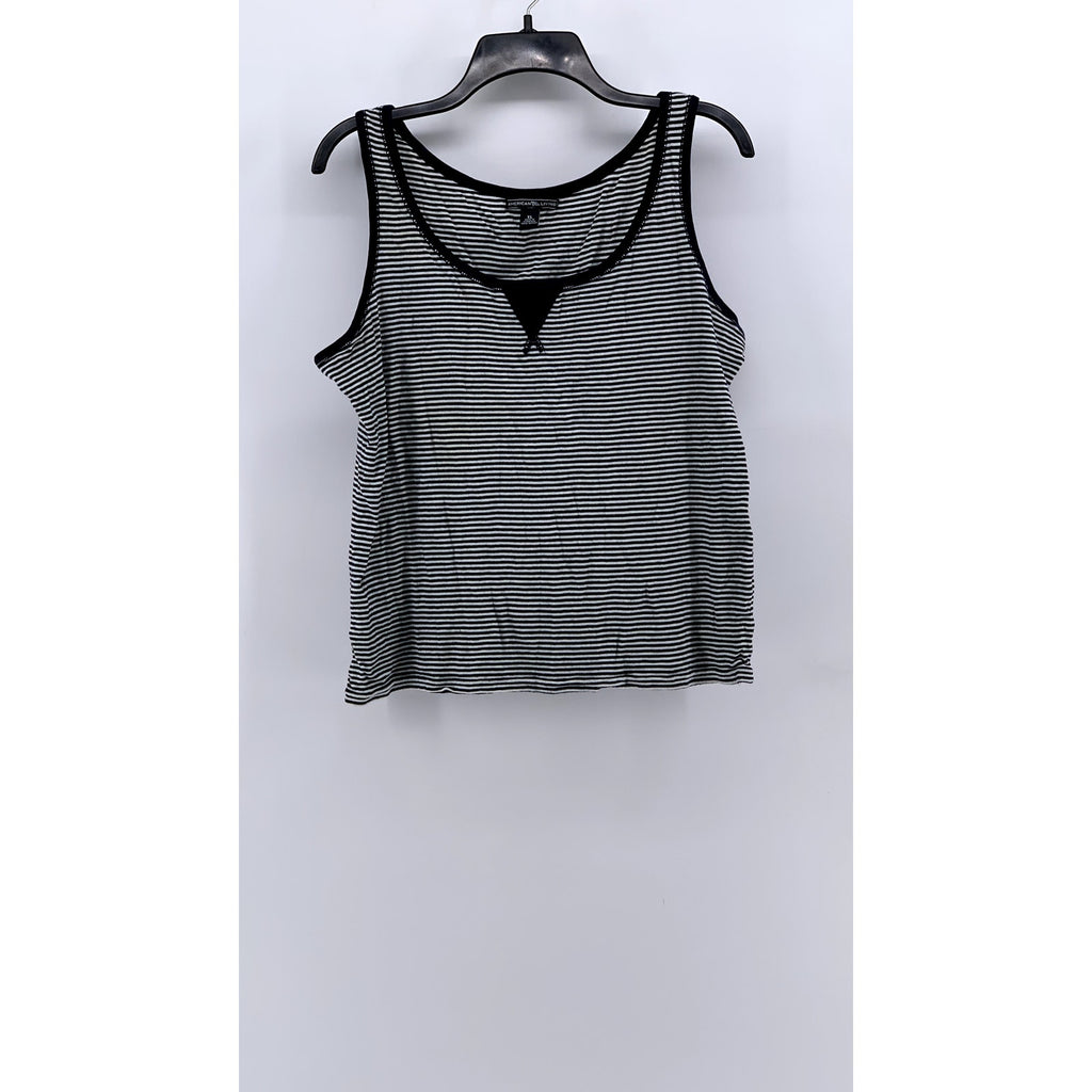AMERICAN LIVING Women's Navy-White Striped Scoop-Neck Tank Top SZ XL