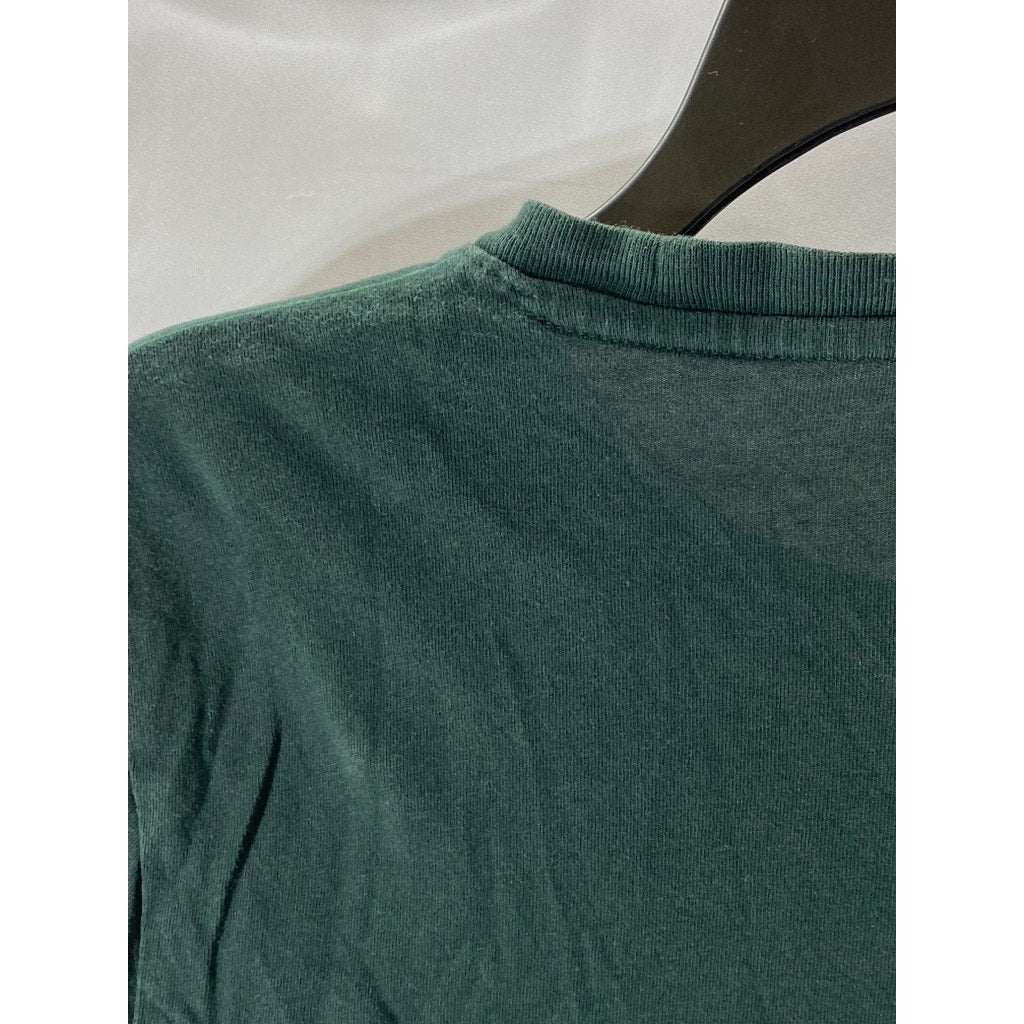 EVERLANE Women's Dark Green The Box Crewneck Short Sleeve Organic Cotton Top SZS