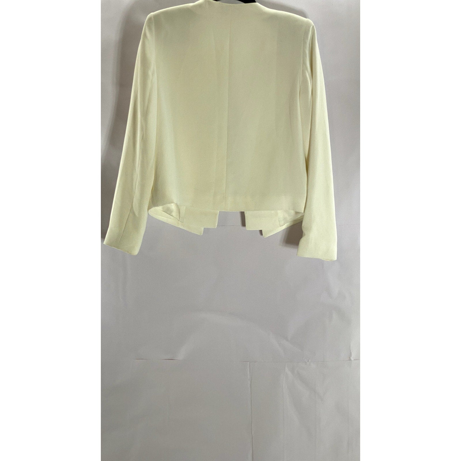 MNG BASIC Women's Cream Hook Open-Front Blazer SZ S