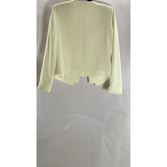MNG BASIC Women's Cream Hook Open-Front Blazer SZ S