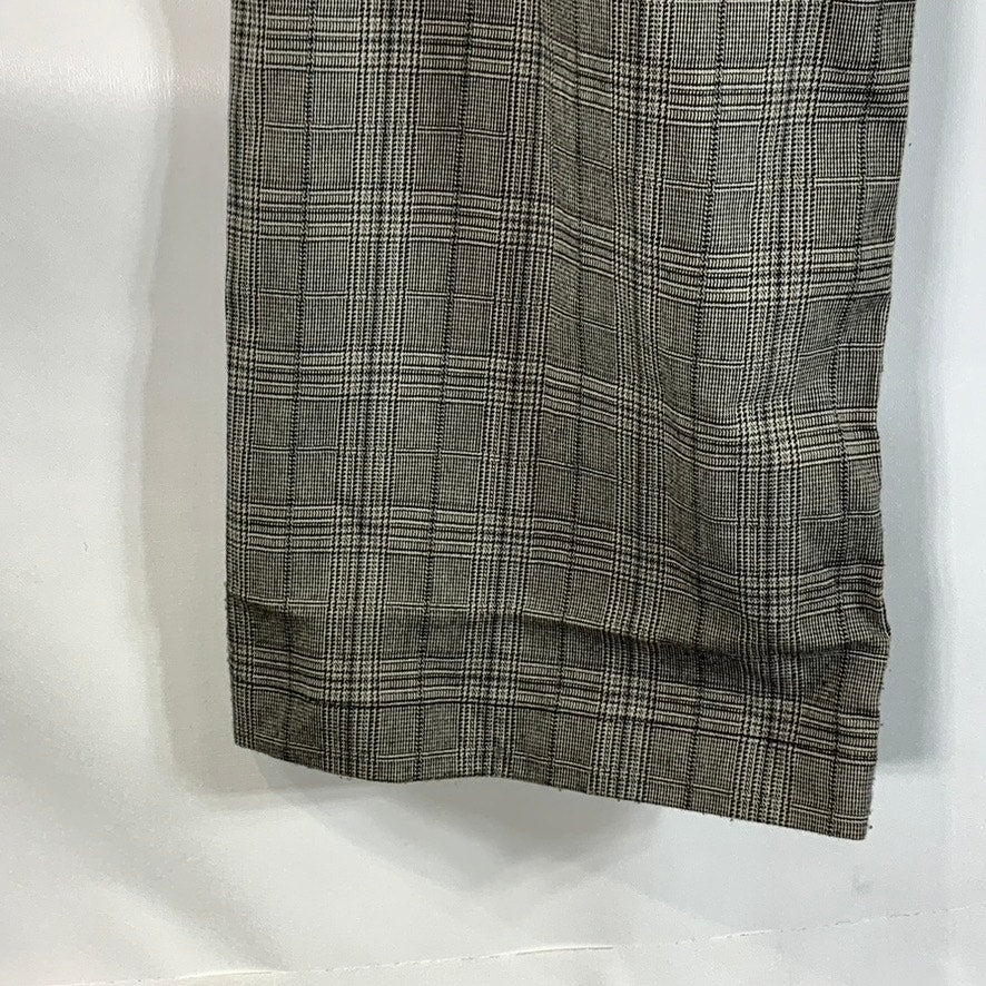 FIDELITY DENIM Women's Beige/Black Classic Plaid Wide-Leg High-Rise Pants SZ 27