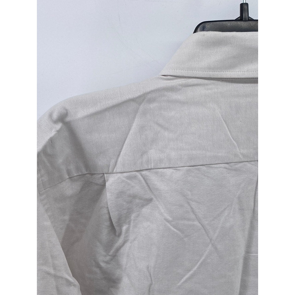 TEDDY STRATFORD Men's Light Gray Regular-Fit Button-Up Shirt SZ 3(M/L)