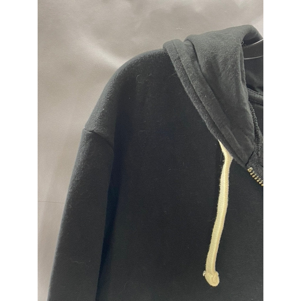 NEXTLEVEL APPAREL Men's Black/Red Custom Embroidered Logo Zip-Up Sweater SZ M