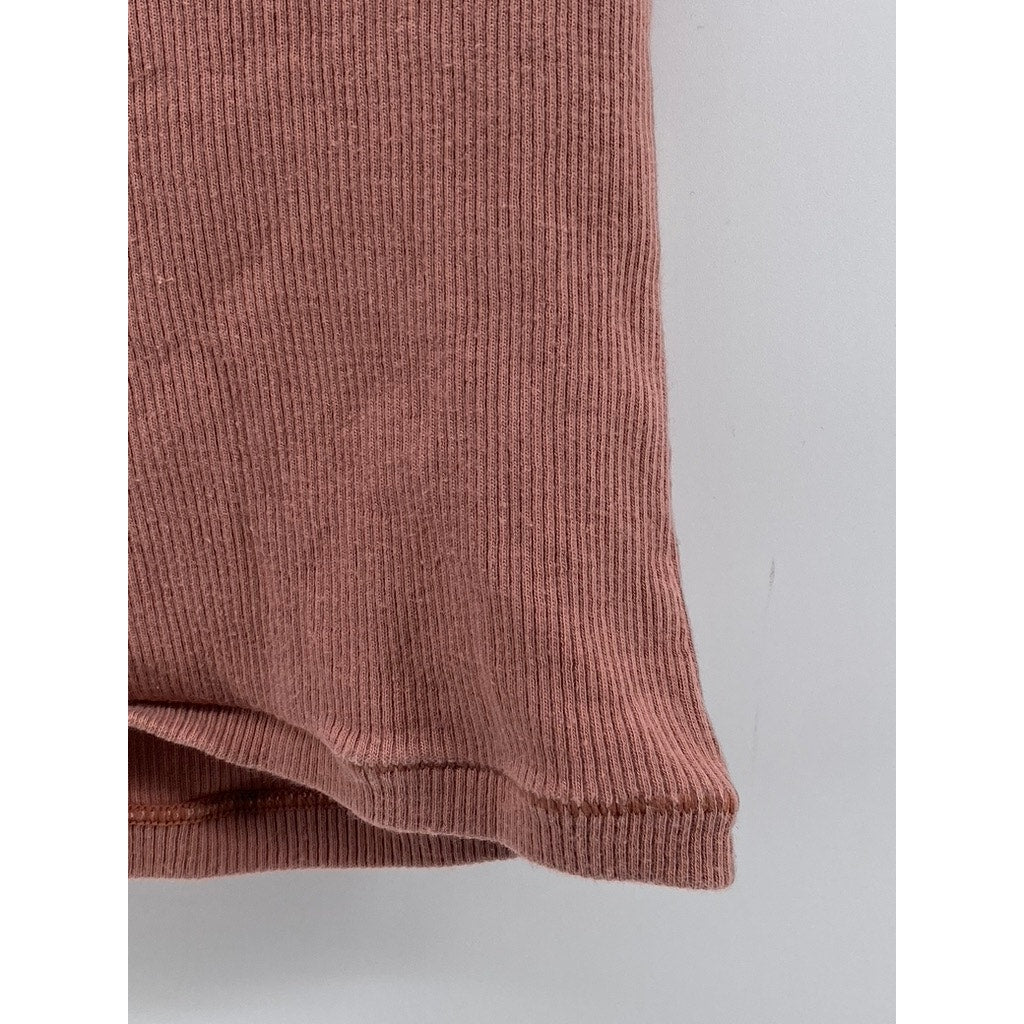 UNBRANDED Women's Rust Ribbed Scoop-Neck Casual Tank Top SZ M