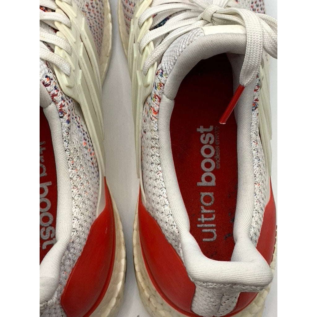 ADIDAS Men's White-Multi Knit Ultra Boost Sneakers SZ 9