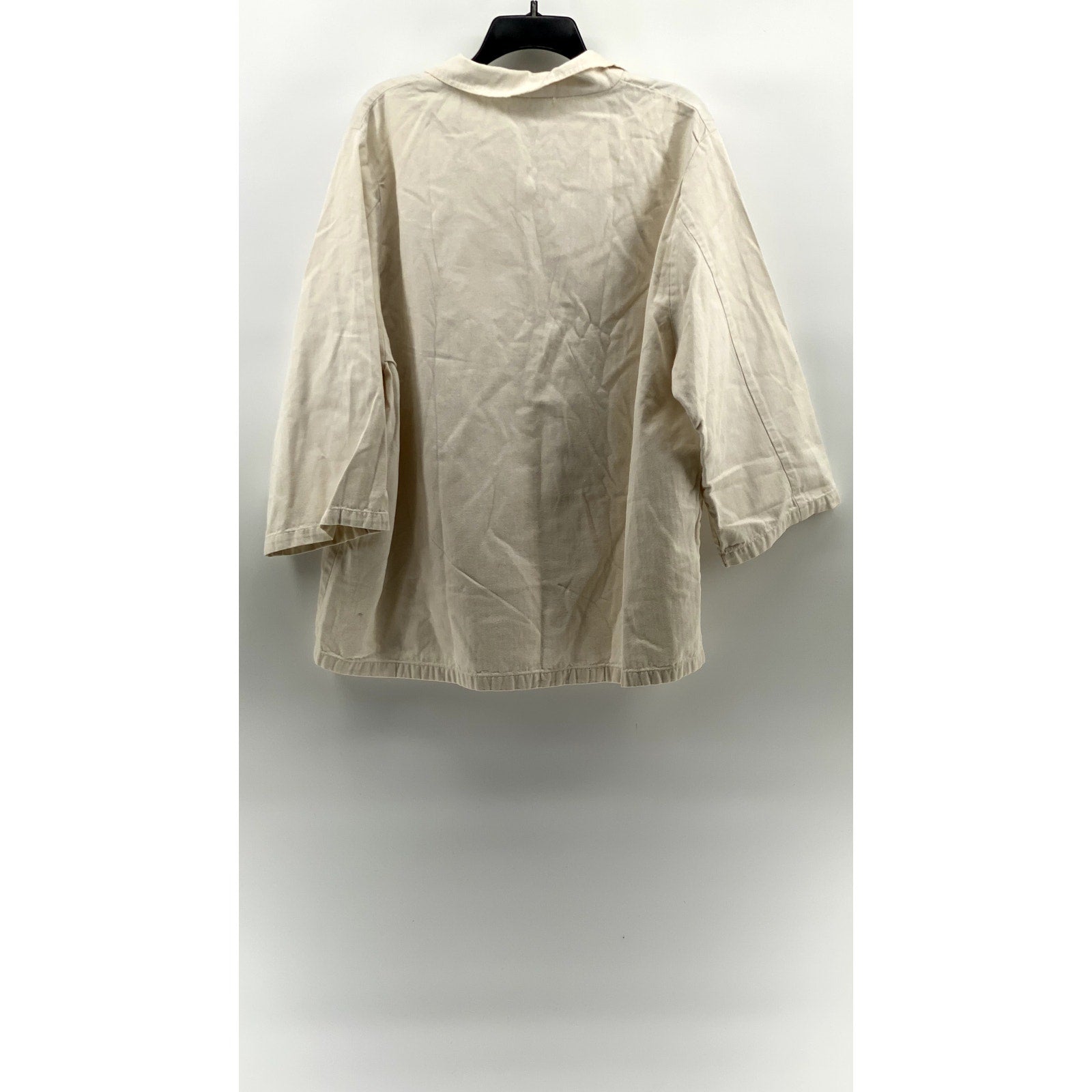 VINCENT HEGEDUS Men's Beige 3/4 Sleeve Cotton Shirt SZ XL