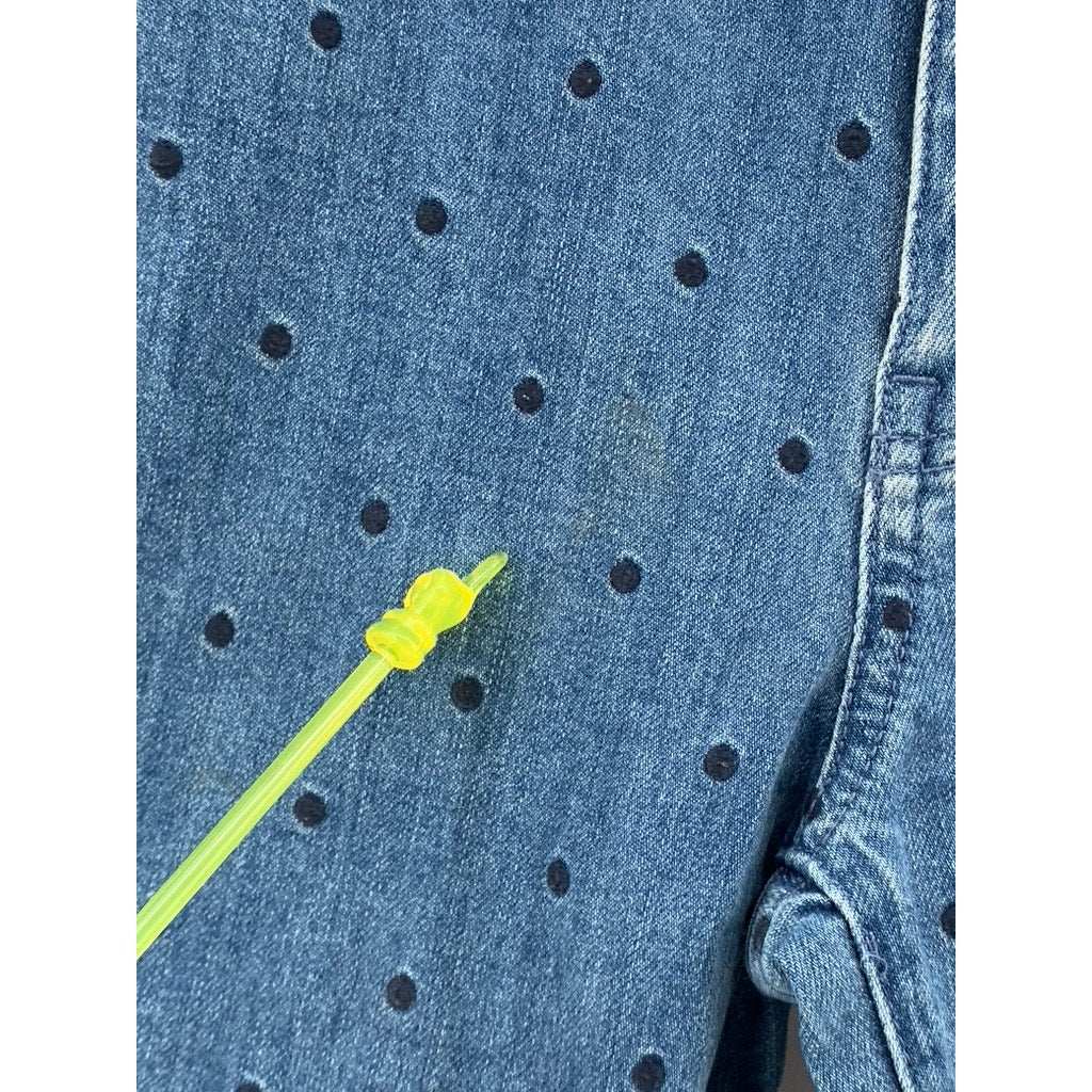 ULLA JOHNSON Women's Blue Denim Embroidered Polka Dot Skinny Leg Jeans SZ 2