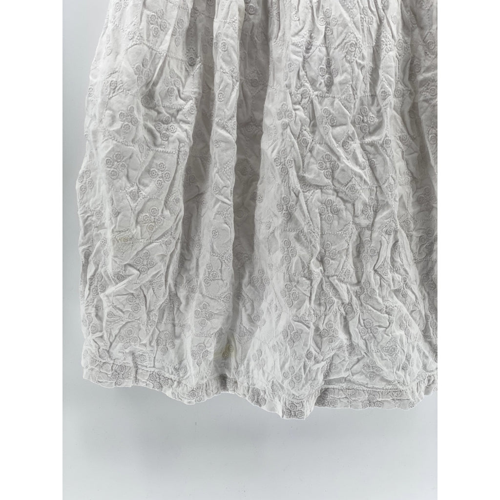 OLD NAVY Women's White Calla Lily Straight Neck Tie-Sleeve Mini Babydoll Dress S
