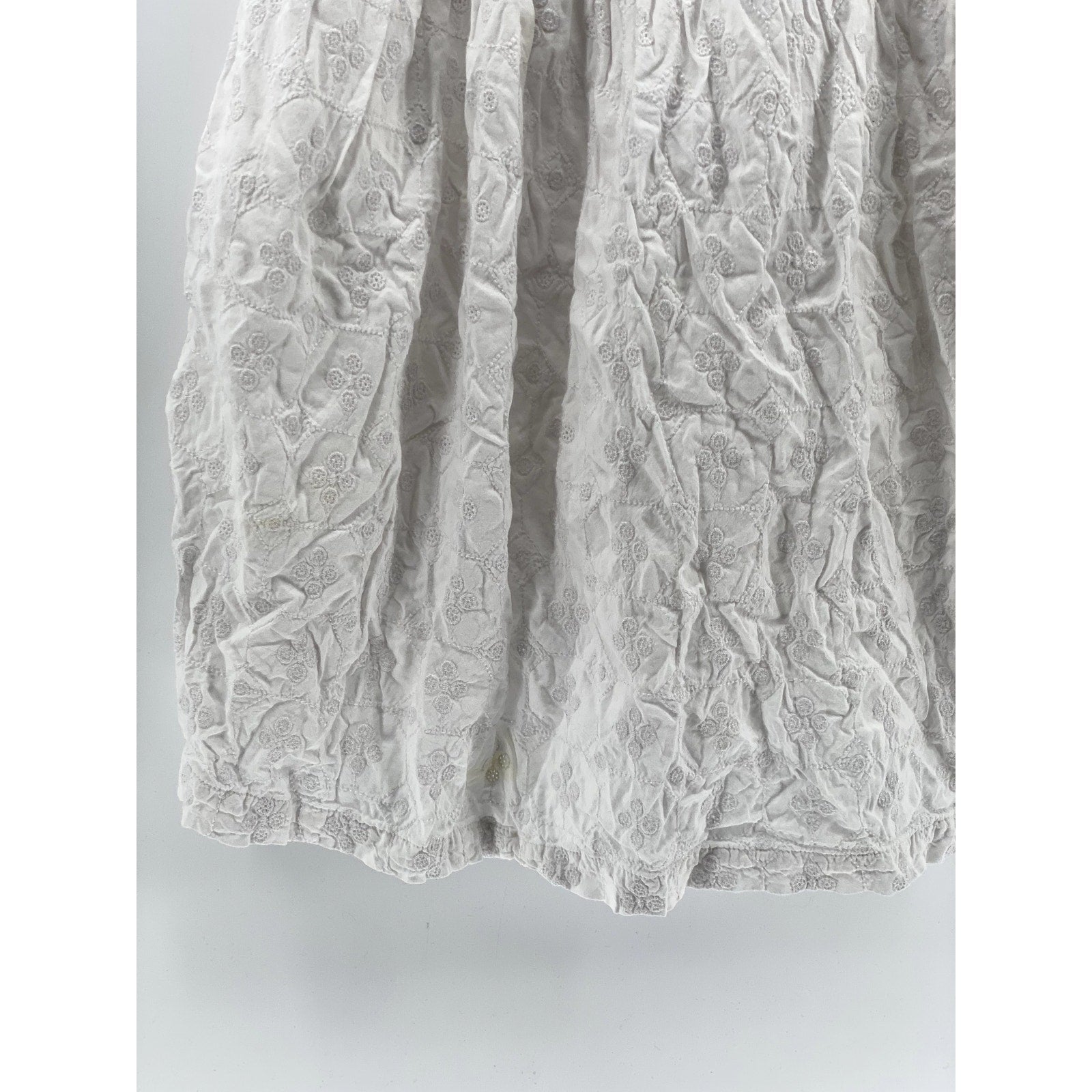 OLD NAVY Women's White Calla Lily Straight Neck Tie-Sleeve Mini Babydoll Dress S
