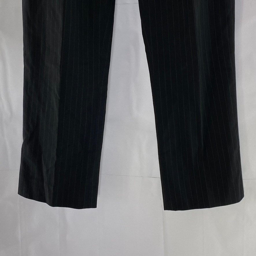 ANTONIO FUSCO MILANO Women's Black Pinstripe Straight-Leg Dress Pant SZ S