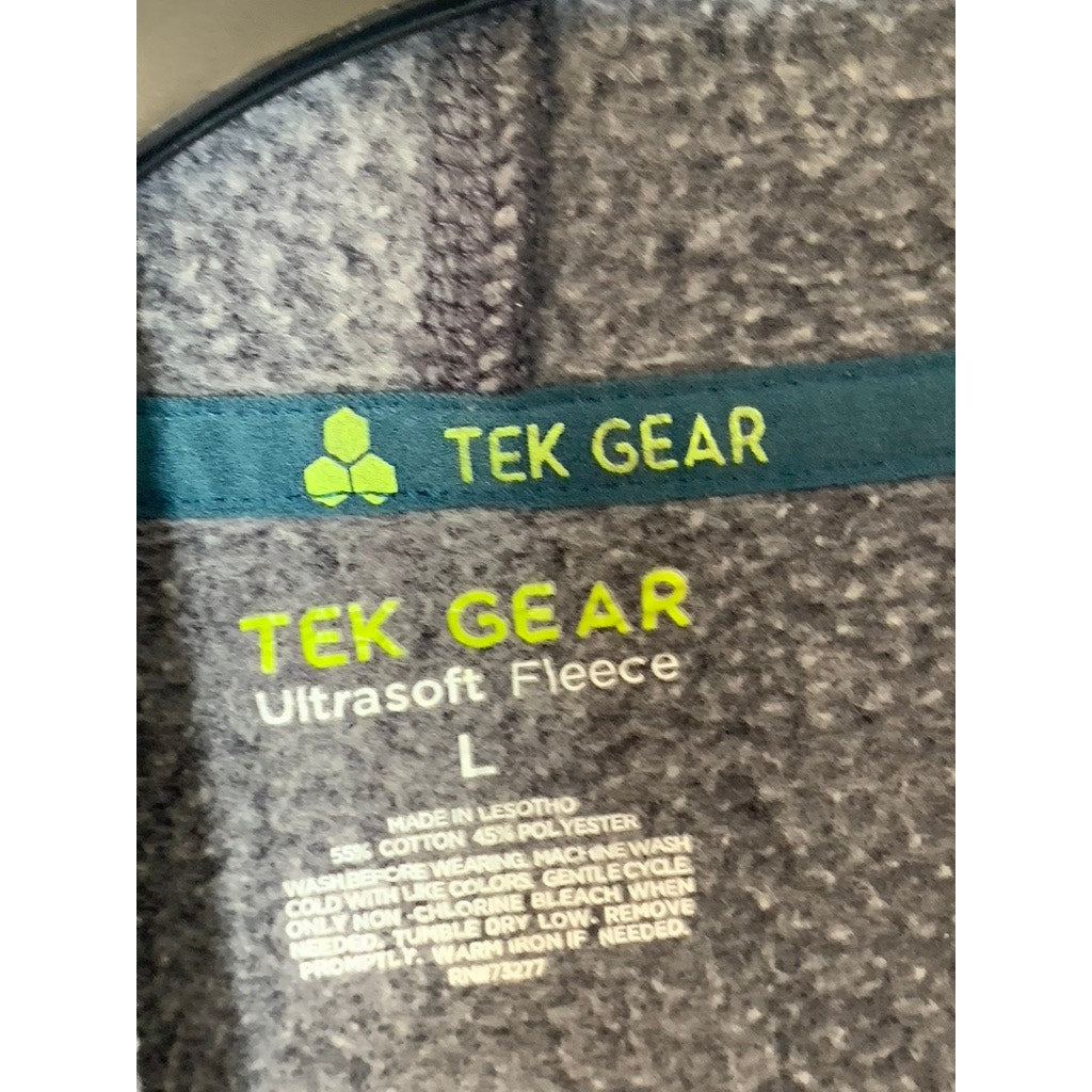 TEK GEAR Men's Gray Heather UltraSoft Fleece Lightweight Pullover Hoodie SZ L