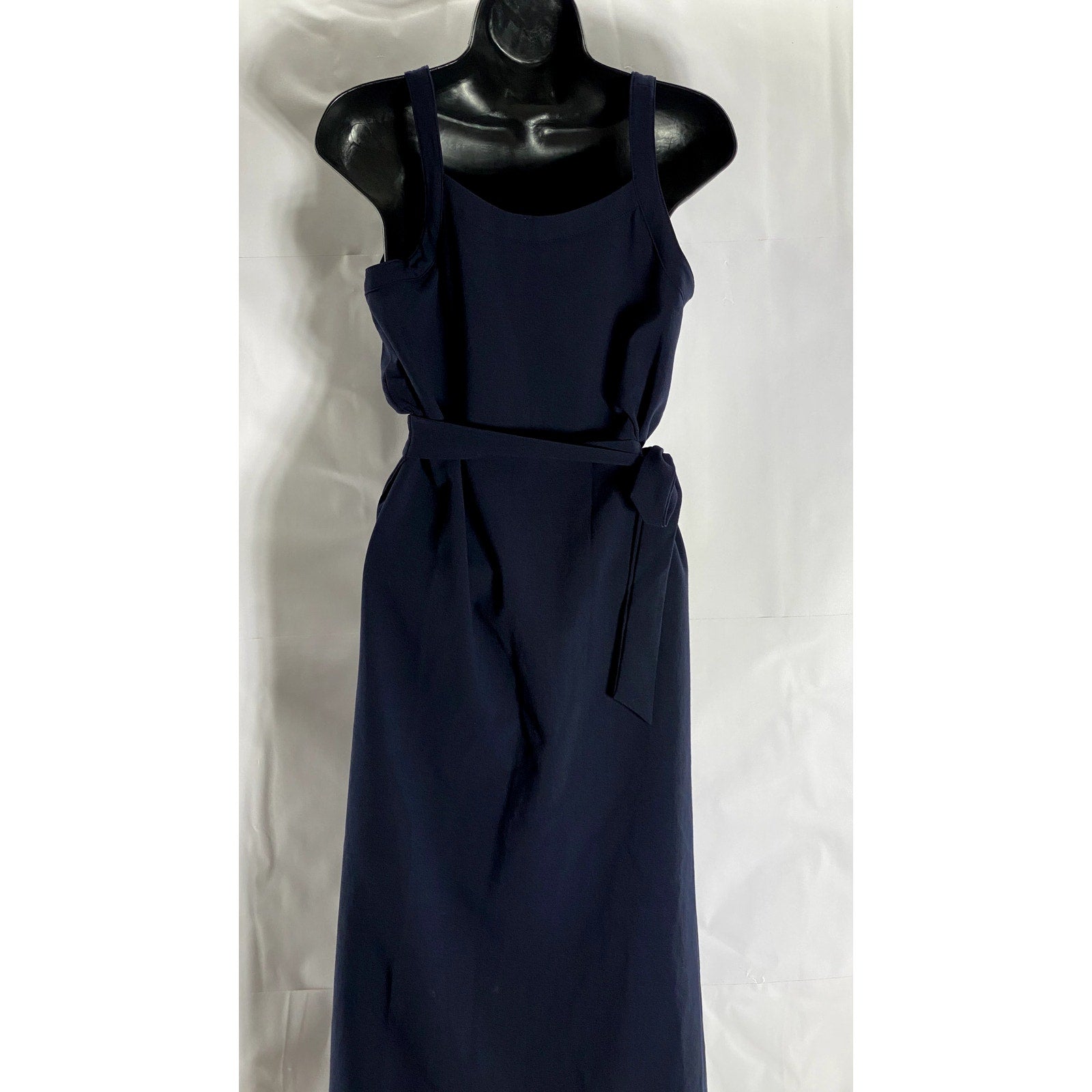 C & L COLLECTION Women's Navy Halter Sleeveless Wrap Midi Dress SZ L