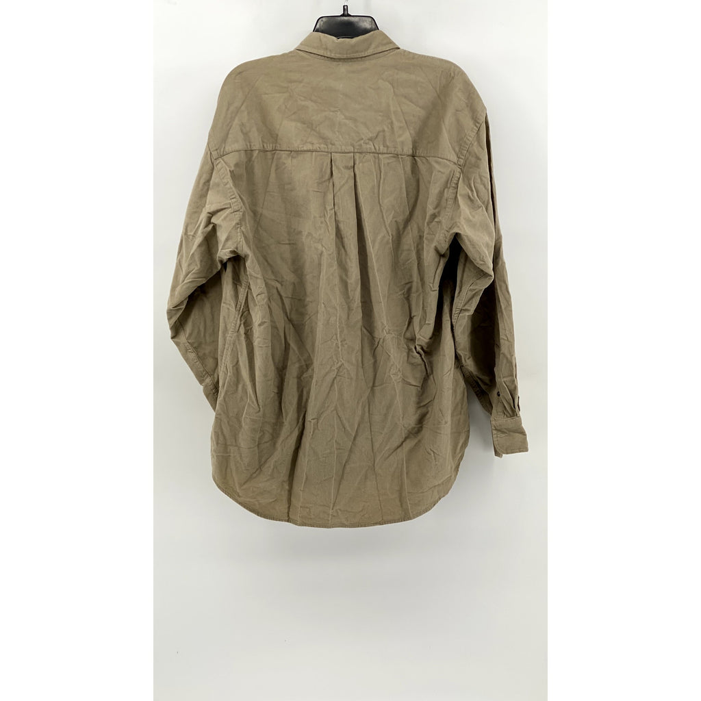 HAGGAR GENERATIONS Men's Beige Button Down SZ(LG)