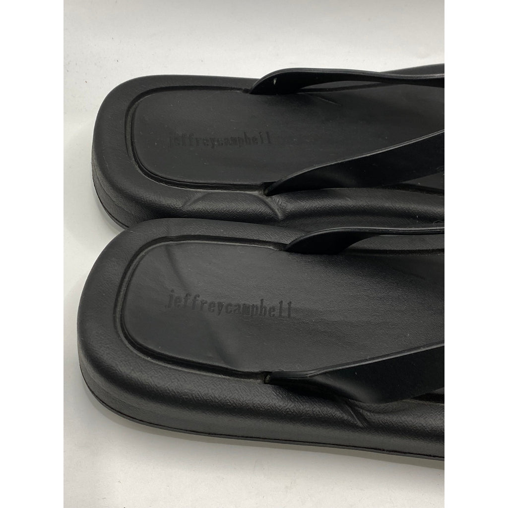 JEFFREY CAMPBELL Women's Black Darcie Platform Flip-Flop Sandals SZ 8