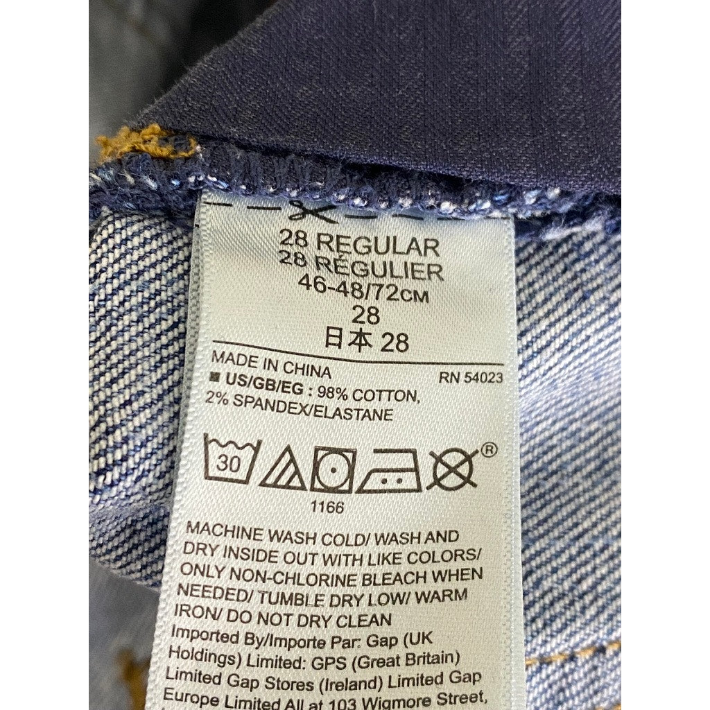 GAP DENIM Women's Medium Indigo High-Rise Straight-Leg Five-Pocket Jean SZ 28