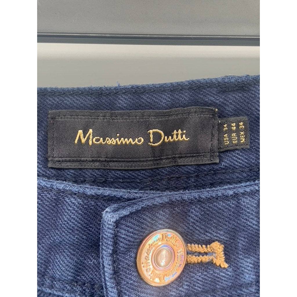 MASSIMO DUTTI Men's Indigo Denim Casual Fit Straight-Leg Five-Pocket Jean SZ 34