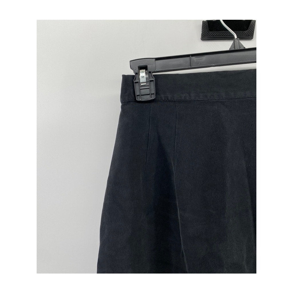 ALLISON TAYLOR Women's Black Silk Solid Vintage Mini Skirt SZ M