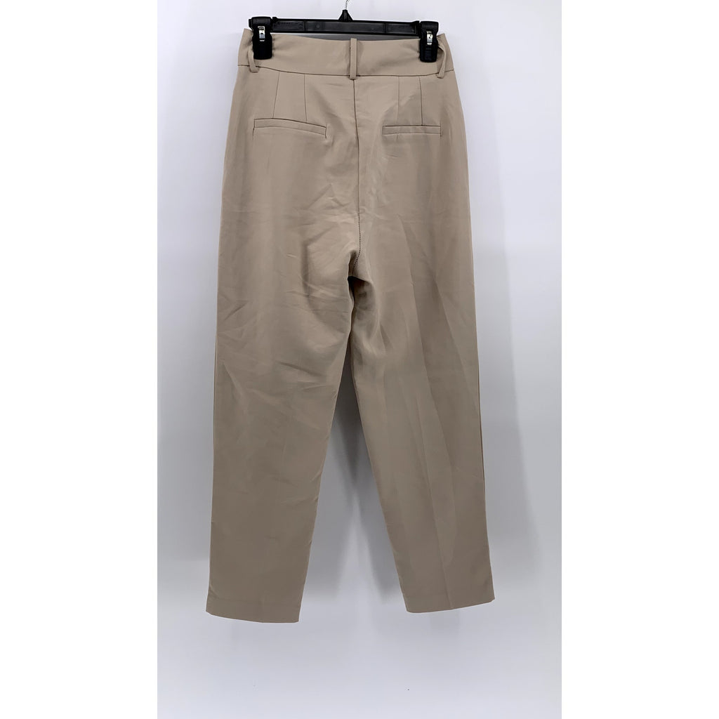 LUCY WANG Women's Beige Solid High-Rise Slim-Leg Pant SZ XS