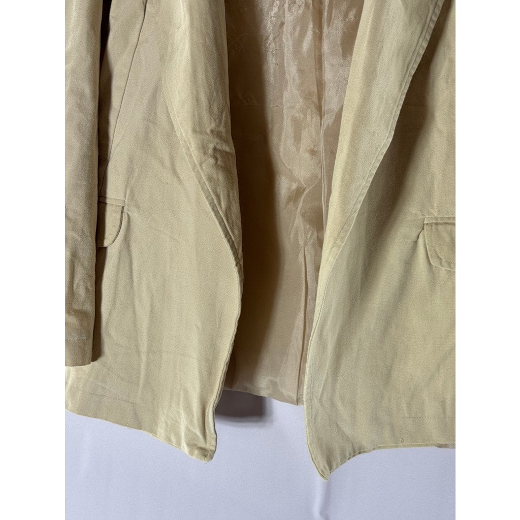 TRENDYOL Women's Stone Open-Front Notch-Lapel Belted Blazer SZ 34(XS)