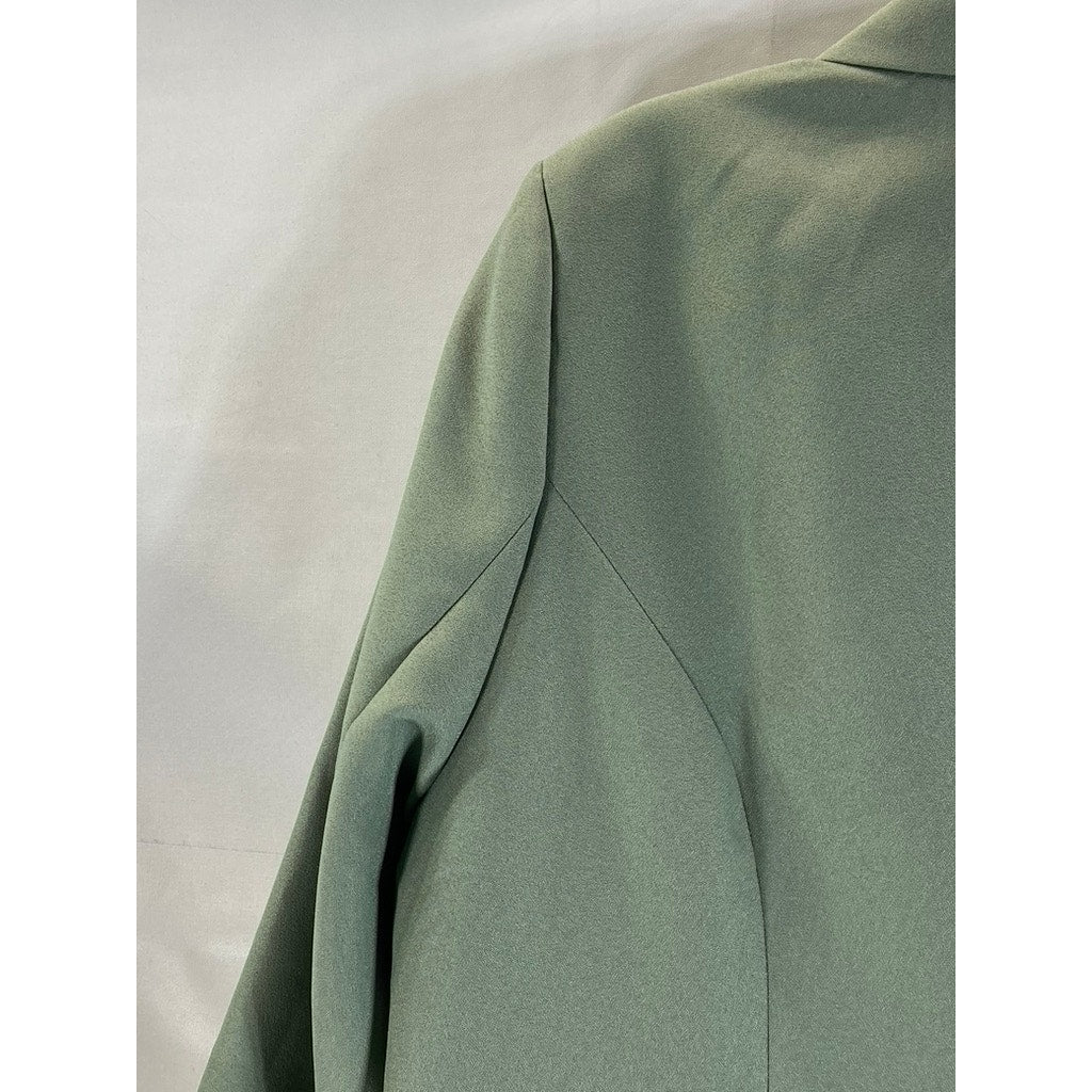 VICKI WAYNE Women's Green Vintage Three-Button Notch Lapel Blazer SZ 14