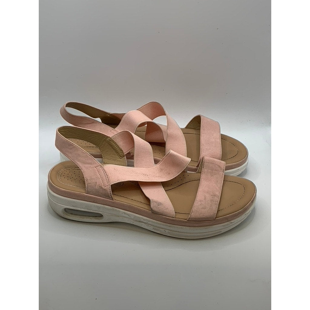 MY SOFT Women's Wide Pink Stretch Slingback Comfort Sandals SZ 10W