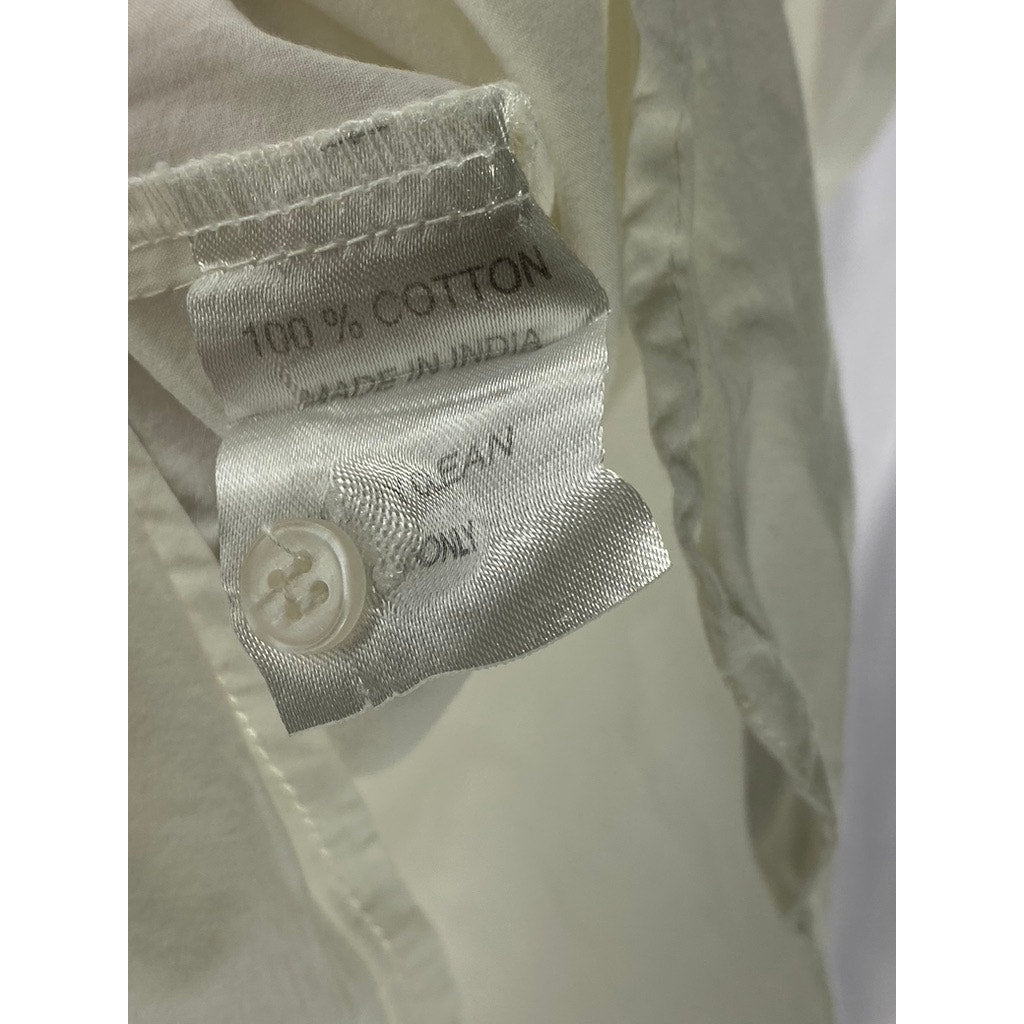 MILLIE RESORT & TRAVEL Women's White Regular-Fit Button-Up Long Sleeve Top SZ XS