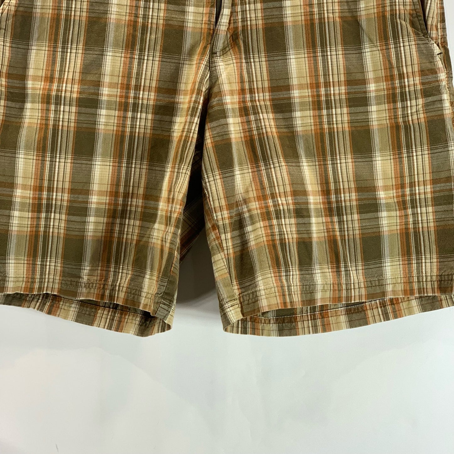 COLUMBIA Sportswear Men's Tan Plaid Casual Regular-Fit Shorts SZ 38