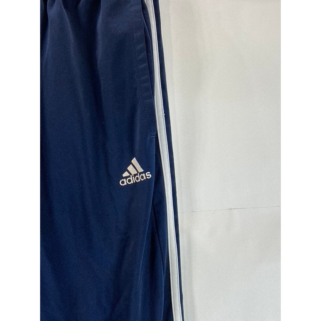 ADIDAS Men's Navy/White 3-Stripe Essential Elastic Waist Pull-On Track Pant SZ S