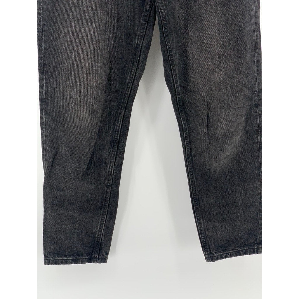 ZARA Women's Black Denim High-Rise Slim-Leg Five-Pocket Ankle Mom Jeans SZ 2