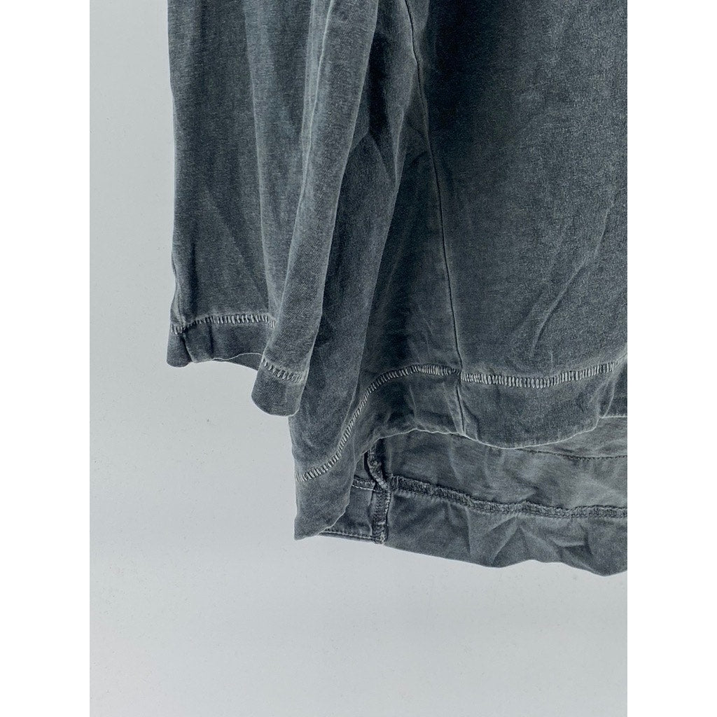 ADIDAS Men’s Dark Gray Mineral Wash Crewneck ST Mod Long Sleeve T-Shirt SZ L