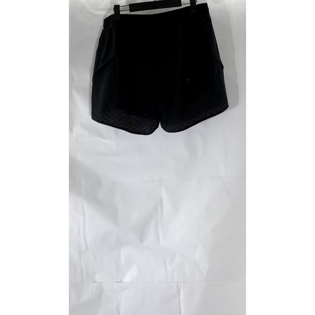 BALEAF Women's Black Perforated Drawstring Pull-On Active Shorts SZ XL