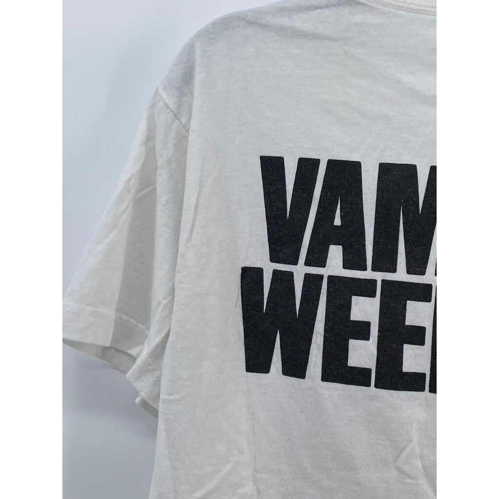 AMERICAN APPAREL Men's White Vampire Weekend Graphic Crewneck Cotton T-Shirt SZM