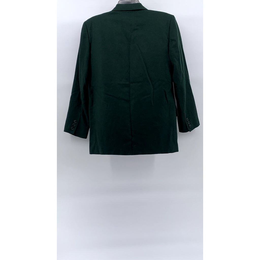 LONDON FOG Women's Petite Forest Green Single-Button Worsted Wool Blazer SZ 6P