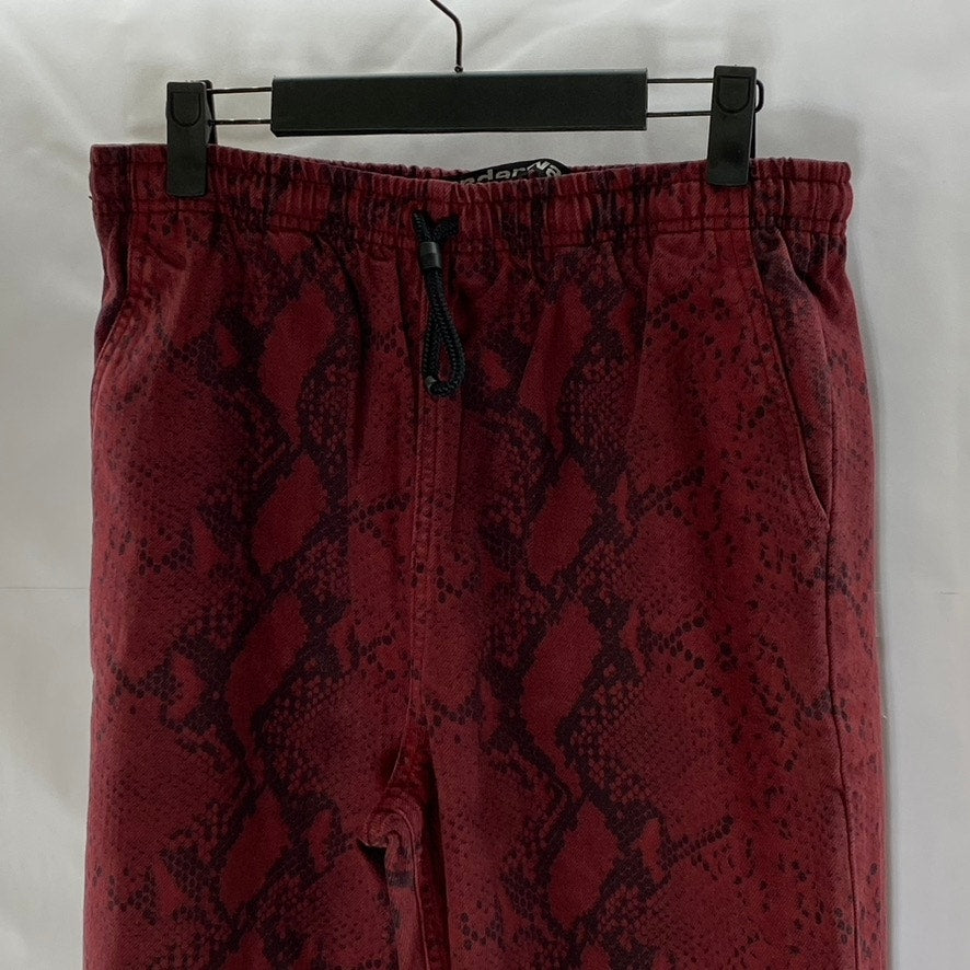 ALEXANDERWANG Women's Red-Black Diamond Snake Drawstring Pull-On Jogger Pant SZS